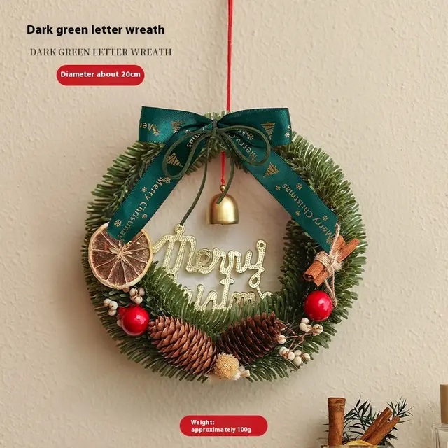 Mini Christmas Norbison Garland Ornaments Car Hanging Home Window Dark Green Letter Garland - Shop at LoveMi