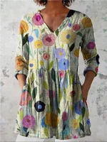 Female Creative Fish Pattern Vacation Style Dress - C274Z-M