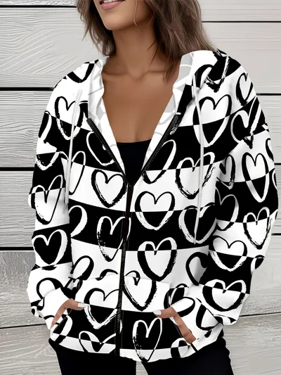 Casual All matching Fashion Trendy Plaid Stitching Breathable Zipper Sweater Mf08Jl250731Y139 - Shop at LoveMi