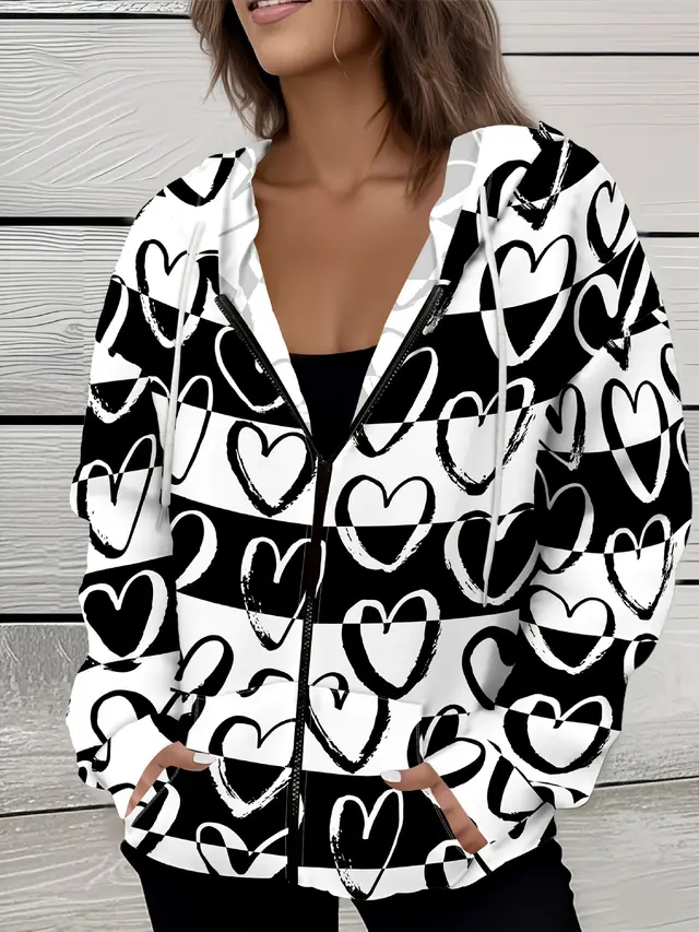 Casual All matching Fashion Trendy Plaid Stitching Breathable Zipper Sweater Mf08Jl250731Y139 - Shop at LoveMi
