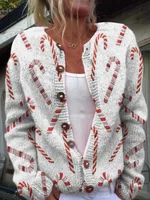 Creative Animal Print Shading Women's Cardigan Sweater - 11Style