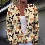 Creative Animal Print Shading Women's Cardigan Sweater - 3 Models E044-M
