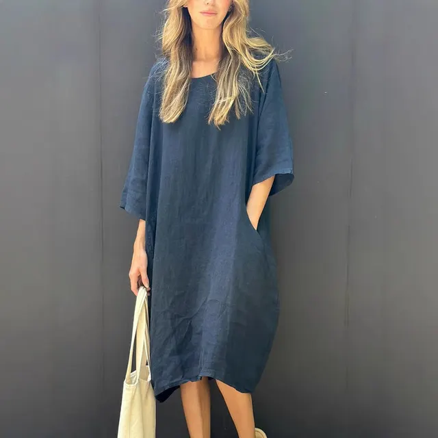 Simple Casual Women's Long sleeved Skirt Dark Blue - Shop at LoveMi
