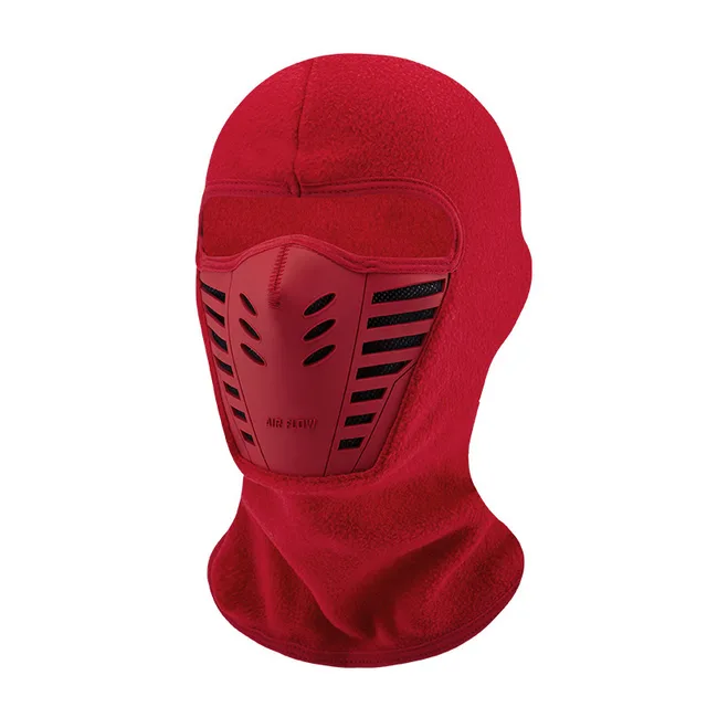 Motorcycle Bike Warm And Dustproof Breathable Mask Red Polar Fleece - Shop at LoveMi