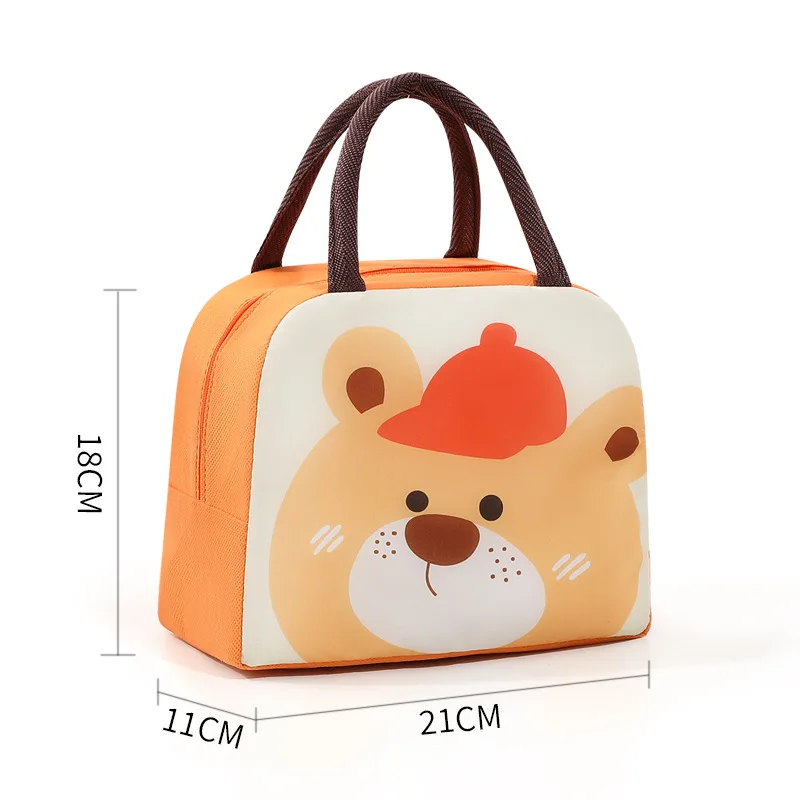 Cartoon Funny Children Thick Aluminum Foil Insulated Lunch Box Bag Orange - Shop at LoveMi