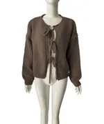 Solid Color Commute Simple Sweater Women - Brown