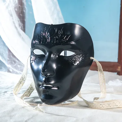 Men's And Women's Cyberpunk Antique Decorative Mask Pure Black - Shop at LoveMi