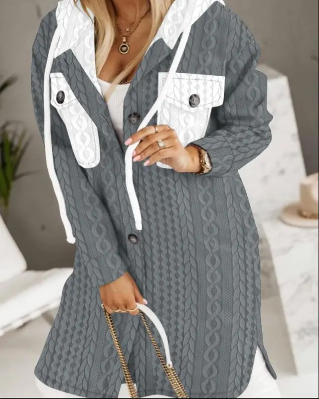Fashion New Hooded Coat Women's Clothing Dark Gray - Shop at LoveMi