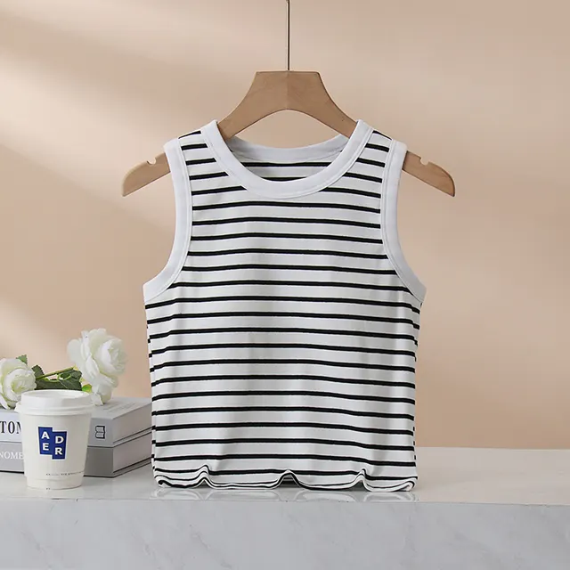 Vest Women's Outer Wear Stripe With Chest Pad White Stripes - Shop at LoveMi