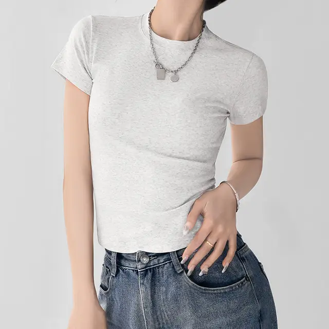 Slim fit Slimming High grade Temperament Top Shallow Flower Ash - Shop at LoveMi