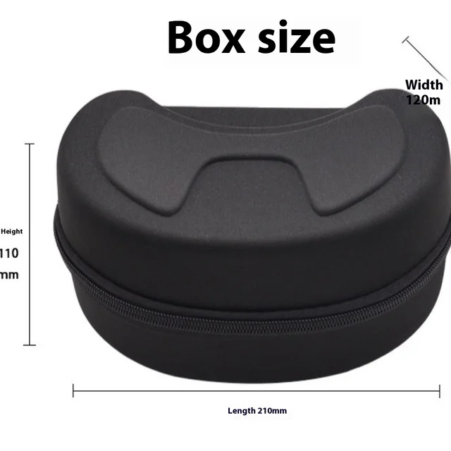 Portable Mirror Motorcycle Zipper Storage Glasses Case Large Black - Shop at LoveMi