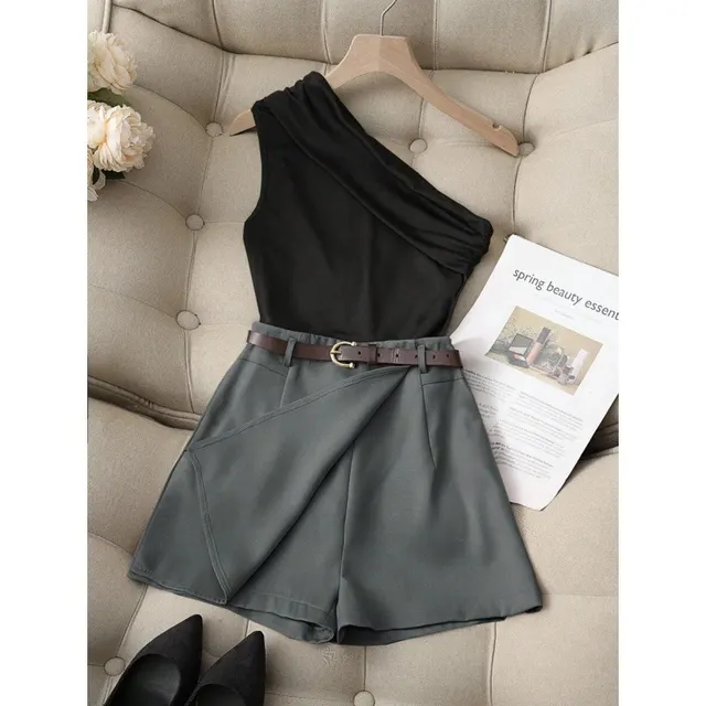 Fashionable All match Commuter High Elastic Black Shorts Darkgrey - Shop at LoveMi