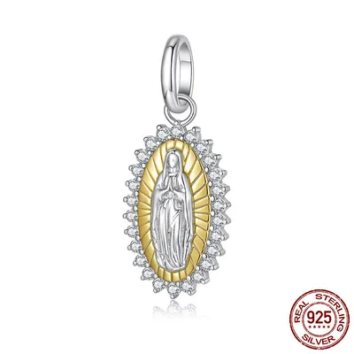 Silver Ziyun Original S925 Sterling Silver Virgin Mary Pendant Ornaments Accessories Cross border Fashion Mother Love Diy Beaded Bsc1168 - Shop at LoveMi