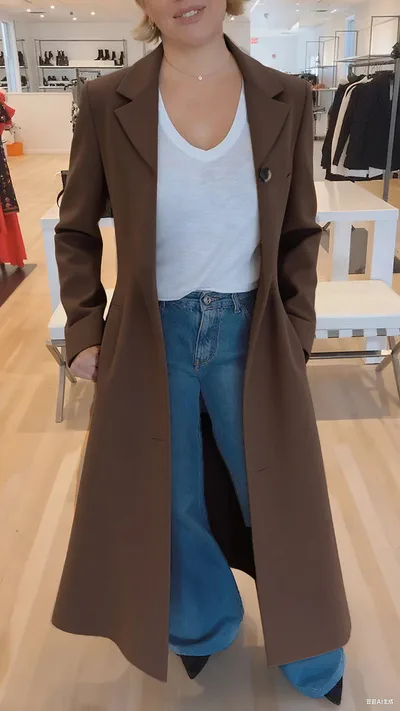 Women's Coat Lapel Leopard Print Casual Trench Women's Clothing Brown - Shop at LoveMi