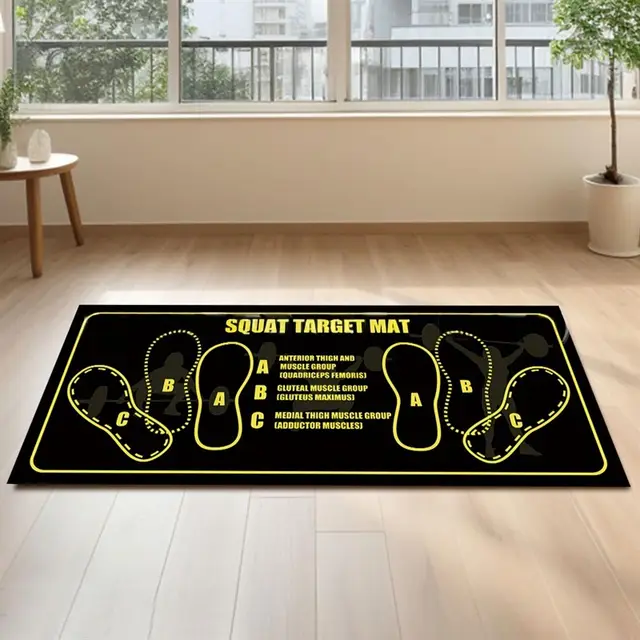 Simple Solid Color Pilates Squat Fitness Diatomaceous Earth Floor Mat With Footprints 04Style - Shop at LoveMi