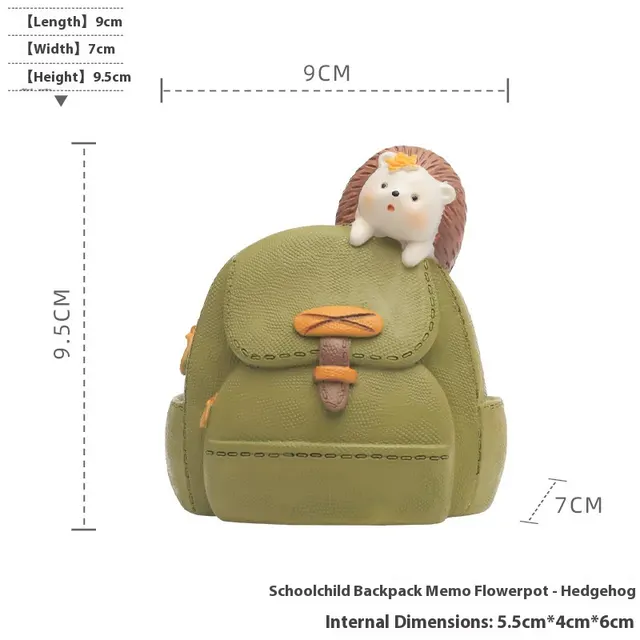 Creative Home Cartoon Rabbit Bear Backpack Flower Pot Desktop Storage Pen Holder Hedgehog - Shop at LoveMi