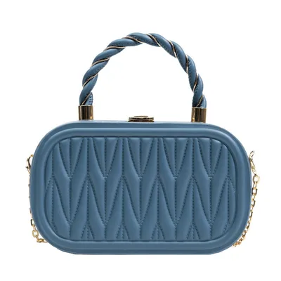 Shaping Small Square Portable Box Chain Shoulder Messenger Bag For Women Blue - Shop at LoveMi