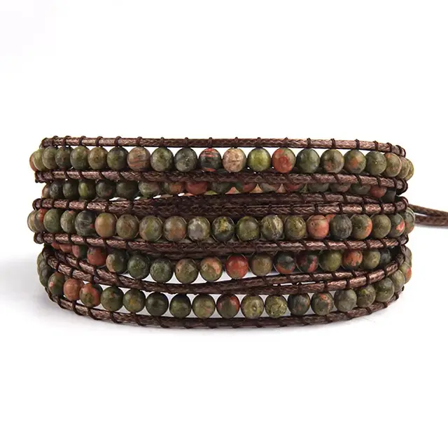 Women's Adjustable 5 row Winding Bracelet Flower Green - Shop at LoveMi