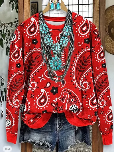 European And American Printing Long Sleeve Casual Top Autumn Winter Sweater Style 1 - Shop at LoveMi