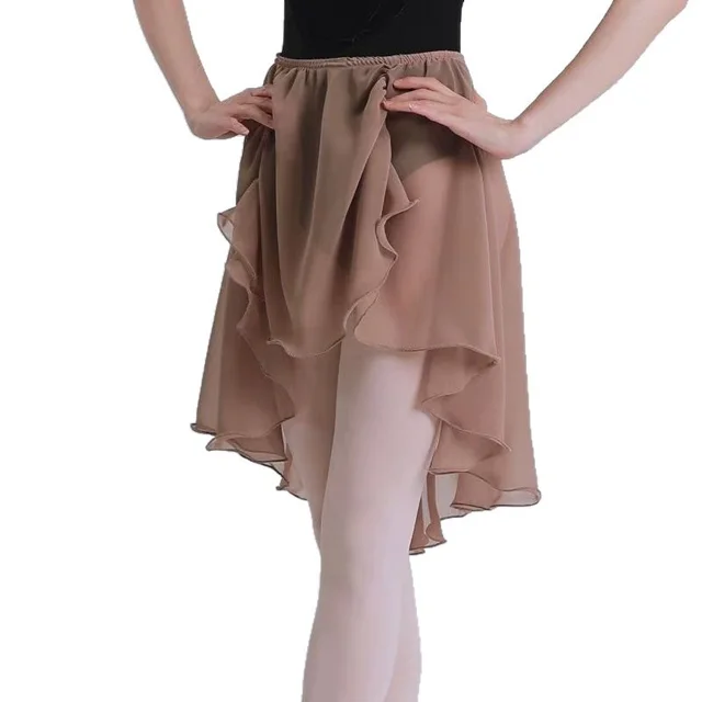 Ballet Gym Outfit Female Velvet Bow Dancing Dress Petal Skirt Apricot - Shop at LoveMi