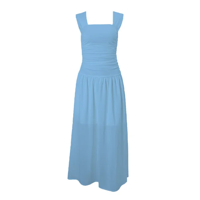 Women's Slim fit Sweet Elegant Suspender Dress Blue - Shop at LoveMi