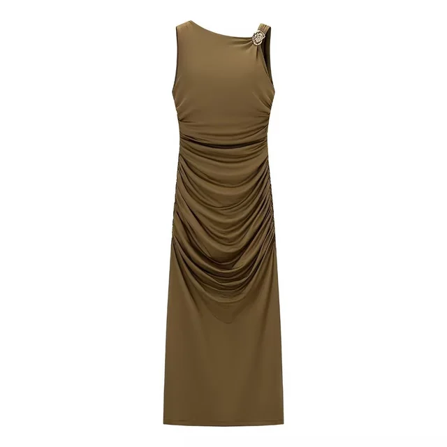 Women's Sleeveless Backless Shell Dress Green - Shop at LoveMi