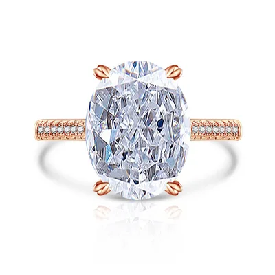 Female Versatile Casual Papalacha High Carbon Diamond Ice Flower Ring Rose Gold Super White - Shop at LoveMi