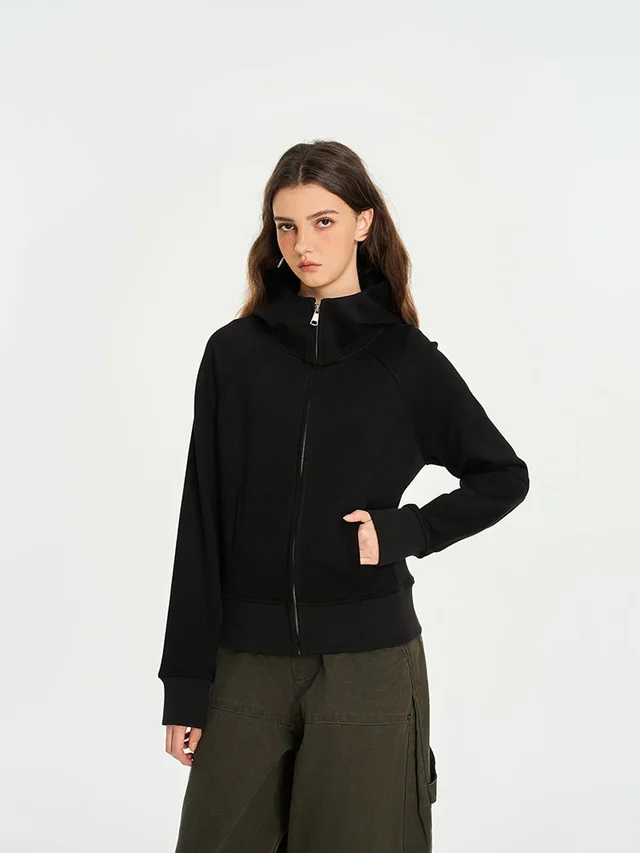 Women's Fashion Brand Solid Color Slim Gray Short Coat Black - Shop at LoveMi