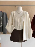 Beige Sweater Suspenders