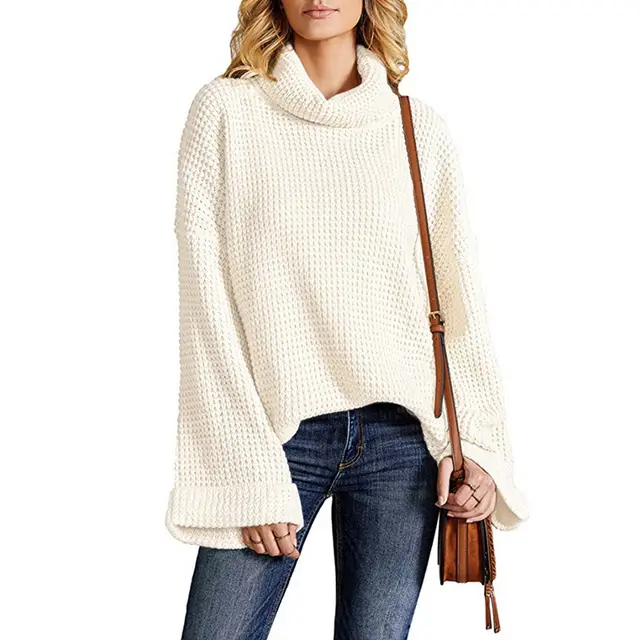 Solid Color Sweater Women's European And American Lapel Loose Beige - Shop at LoveMi