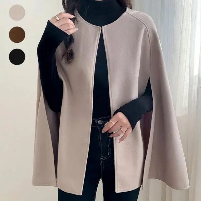 Woolen Overcoat Women's Autumn All matching Outer Wear Shawl Khaki - Shop at LoveMi