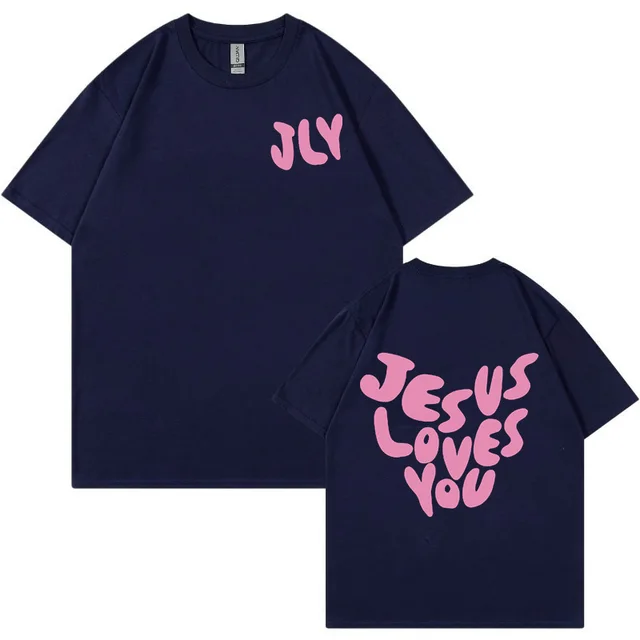 Letter Printing Personalized Design Short Sleeve Women Dark Blue Pattern 1 - Shop at LoveMi