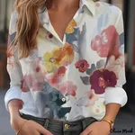 Women's Summer Shirt Digital Printing Plant Flower Pattern - Color3-Xxxl - View 1