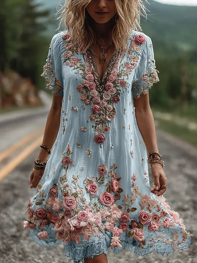Women's Fashionable New Flower Striped Vest Dress Sjwjlvdq03 - Shop at LoveMi