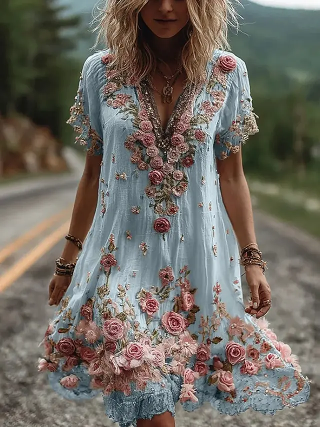 Women's Fashionable New Flower Striped Vest Dress Sjwjlvdq07 - Shop at LoveMi