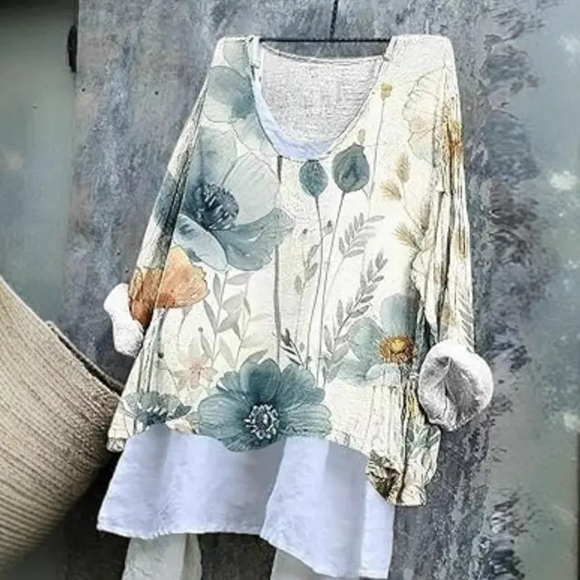 Women's Loose Casual Long Sleeves 3D Printed Pullover T shirt 1E053 - Shop at LoveMi