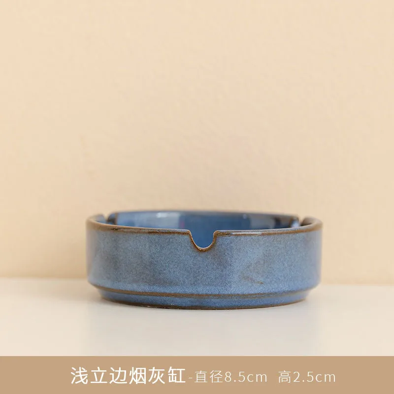 Ceramic Ashtray Living Room Office Desk Surface Panel Small Size Ashtrays Sky Blue - Shop at LoveMi