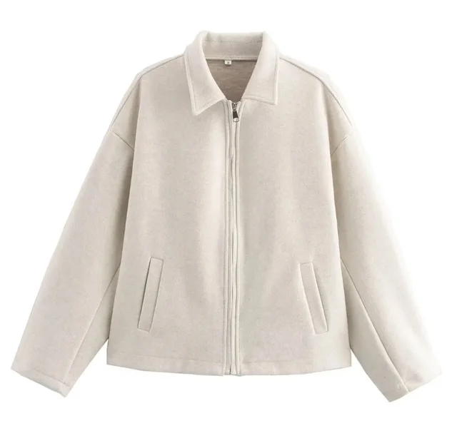 Fashion Loose Casual Women's Jacket Beige Apricot - Shop at LoveMi