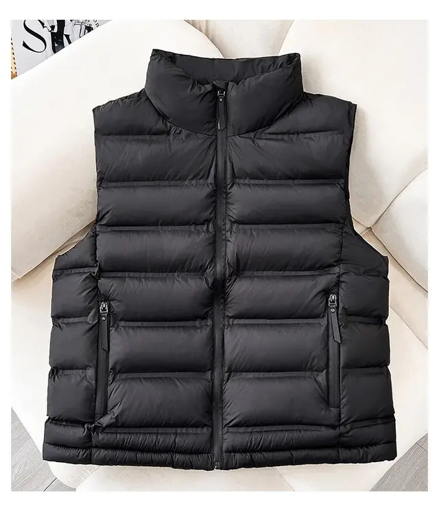 Down Cotton Lightweight Short Vest Autumn And Winter Black - Shop at LoveMi