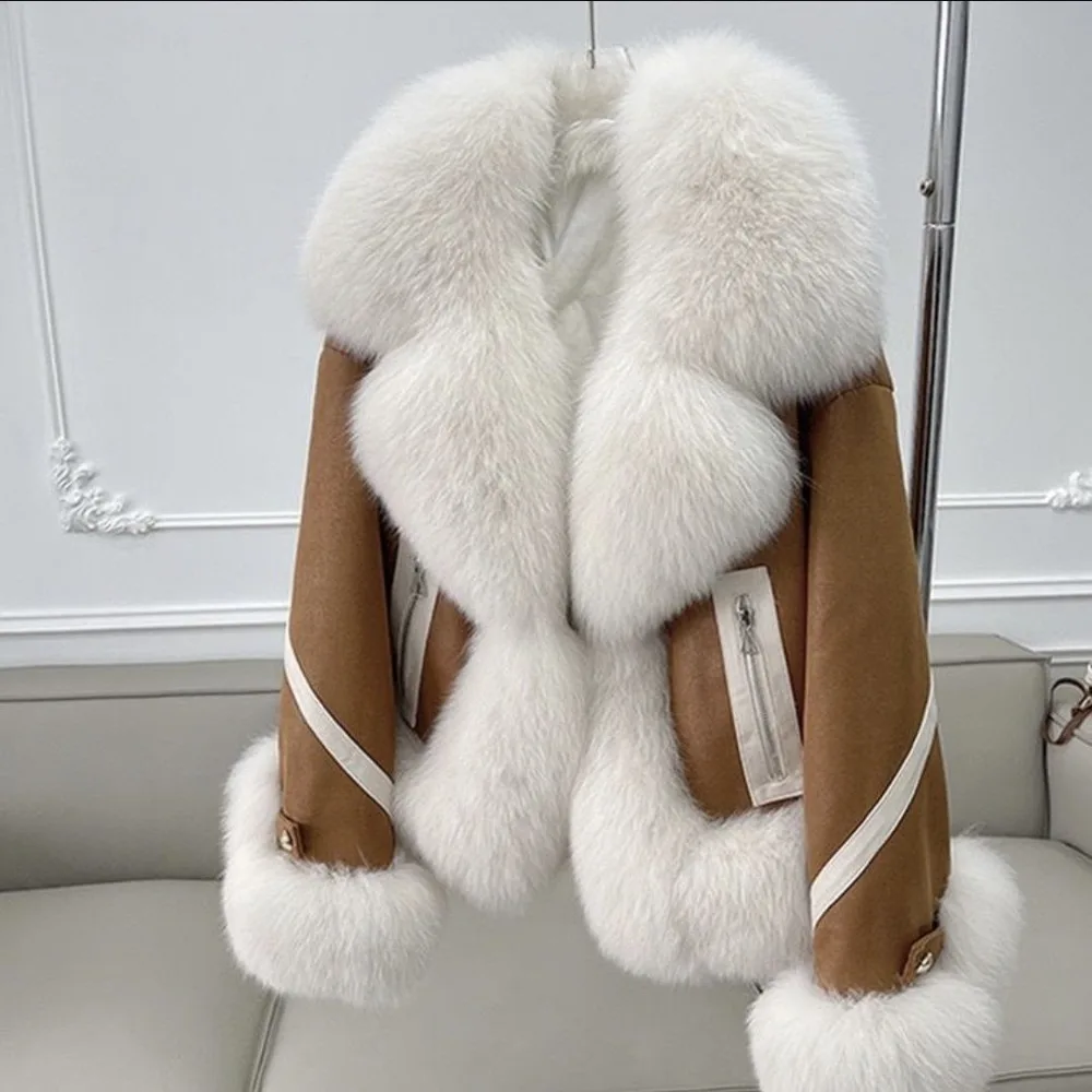 Women's Short Autumn And Winter Cotton Thick Fashion Fur Coat - Camel - View 1