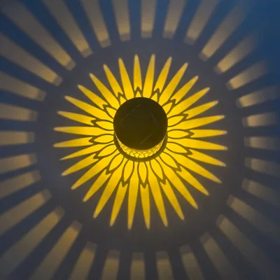 Solar Mandala SUNFLOWER Sunflower Wall Lamp Garden Courtyard Cylindrical Sunflower - Shop at LoveMi