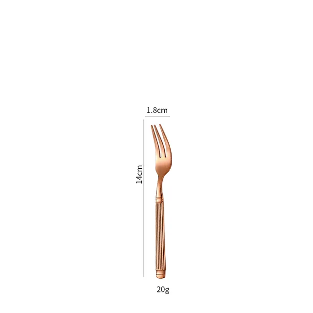 Roman Column Stainless Steel Tableware Knife, Fork And Spoon Five piece Set Rose Gold Small Fork - Shop at LoveMi