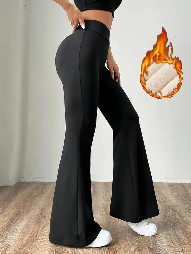High Waist Leggings Hip lift And Belly Shaping Yoga Pants Fitness Ankle length Bell bottoms Black - Shop at LoveMi