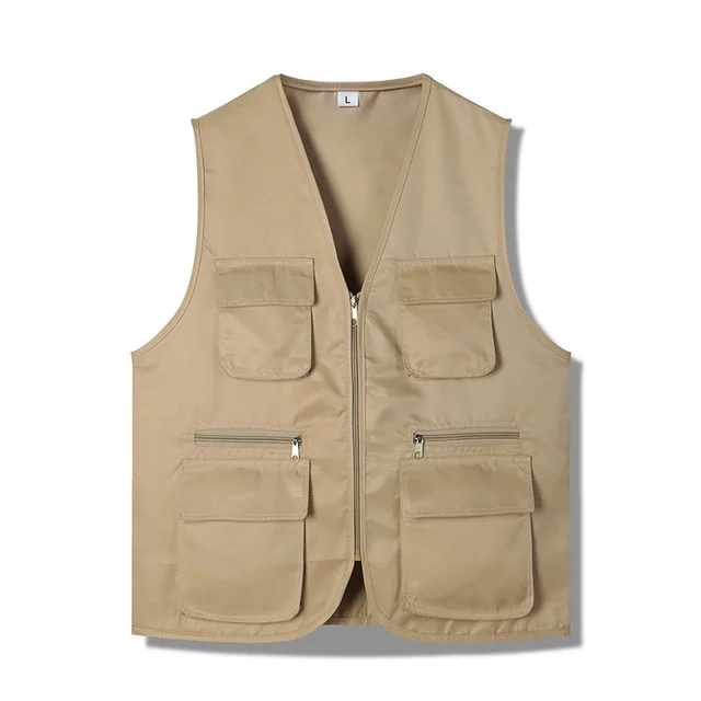 Multi pocket Vest Volunteer Work Clothes Activity Khaki - Shop at LoveMi