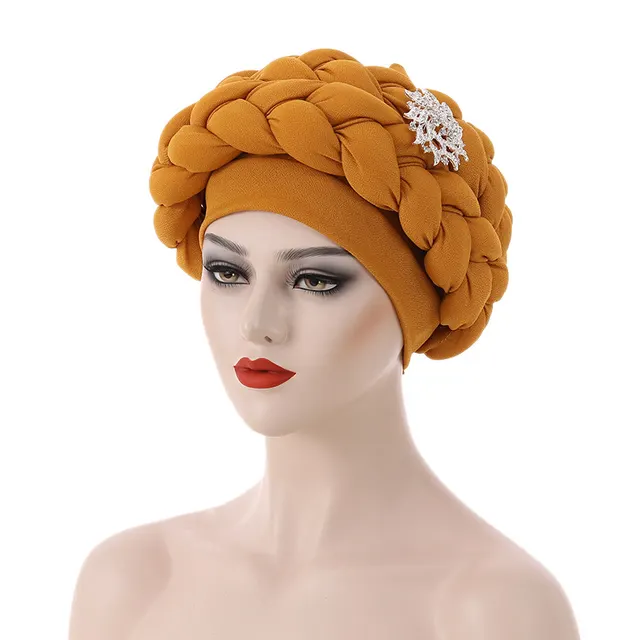 African Woven Woven Hat Plus Accessories Toque Ginger Yellow - Shop at LoveMi