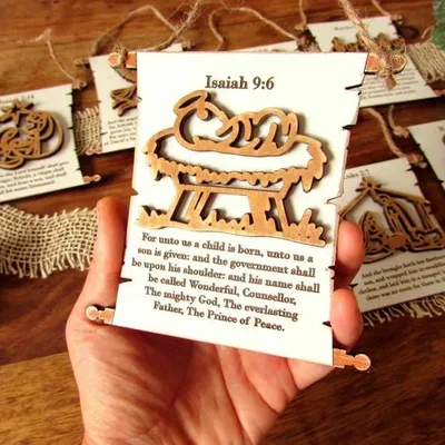 Fashion Personality Christmas Style Wooden Craftwork Isaiah 9:6 - Shop at LoveMi