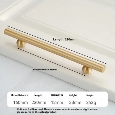 Pure Brass Solid Surface mounted Single Long Hole Children's Cartoon Furniture Hardware Clothes And Shoes Kitchen Chest Of Drawer Door Handle 160 Hole Spacing Brushed Gold - Shop at LoveMi