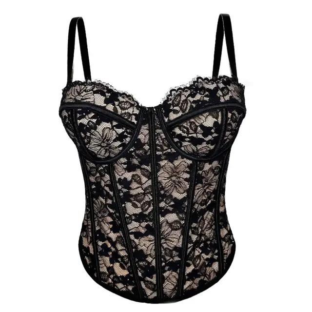 European And American Hot Girl Black Lace Inner Match Top Black - Shop at LoveMi