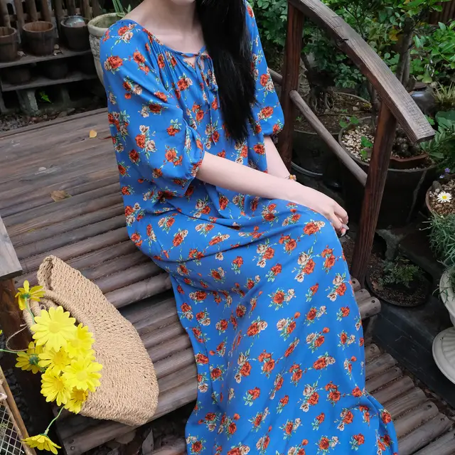 Women's Summer Casual Thin Artificial Cotton Dress Rose - Shop at LoveMi