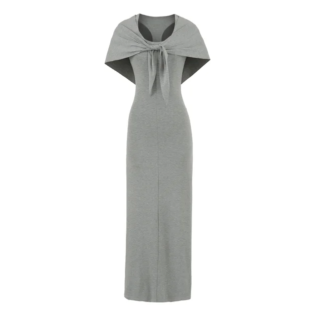 Pure Desire Sexy Wear V neck Slim fit I shape Vest Dress Gray - Shop at LoveMi
